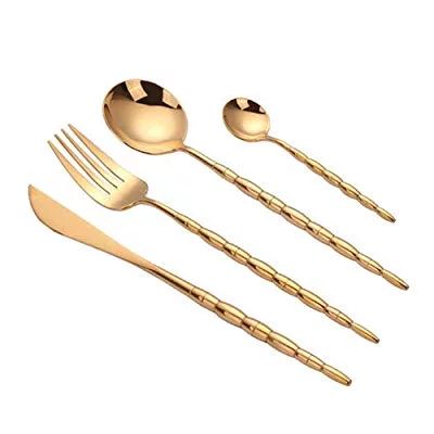 Gold Silverware/Gold Flatware Set in Box. 18/10 Stainless Steel Silverware Set Gold in Gift Box. Bea | Walmart (US)