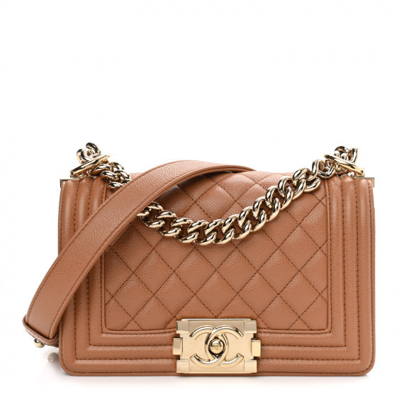 Caviar Quilted Small Boy Flap Brown | FASHIONPHILE (US)