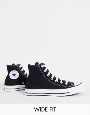 Converse Wide Fit Chuck Taylor All Star Hi in black | ASOS (Global)