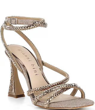 Lelani Rhinestone Ankle Wrap Strappy Dress Sandals | Dillard's