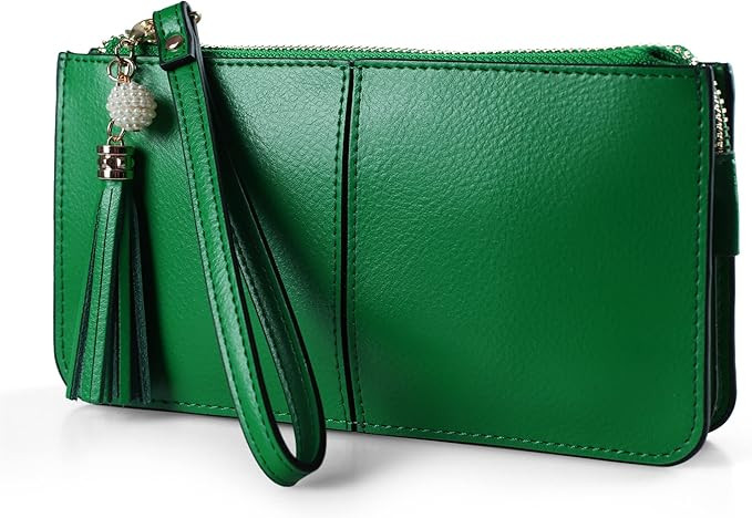 befen Genuine Leather Wristlet Clutch for Women Ultra-Slim Ladies Credit Card Holder Wallet Purse... | Amazon (US)