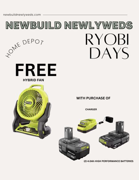 We are OBSESSED with our Ryobi hybrid fan and you can get it FREE now with purchase of batteries and charger! 

#LTKFindsUnder100 #LTKMens #LTKHome