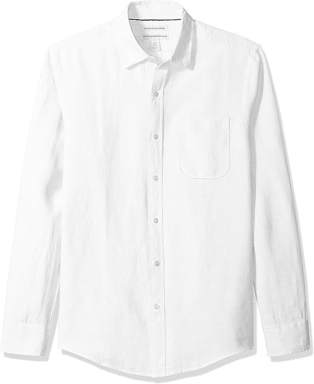 Amazon Essentials Men's Slim-Fit Long-Sleeve Linen Shirt | Amazon (US)