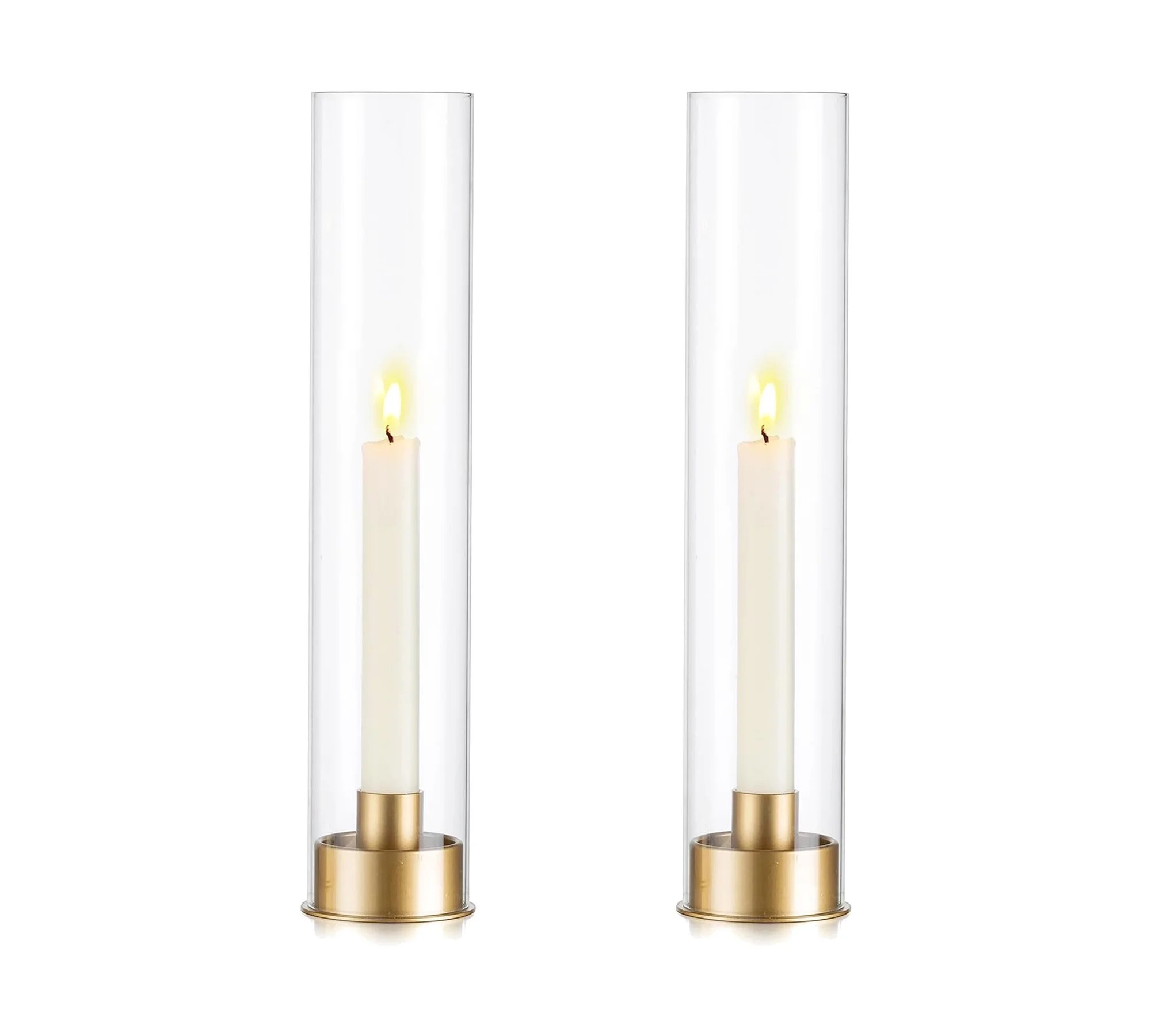 Hurricane Candle Holders Gold Candlestick Holder 2Pcs Clear Candlestick Holders 9.8" Tall Hurrica... | Walmart (US)
