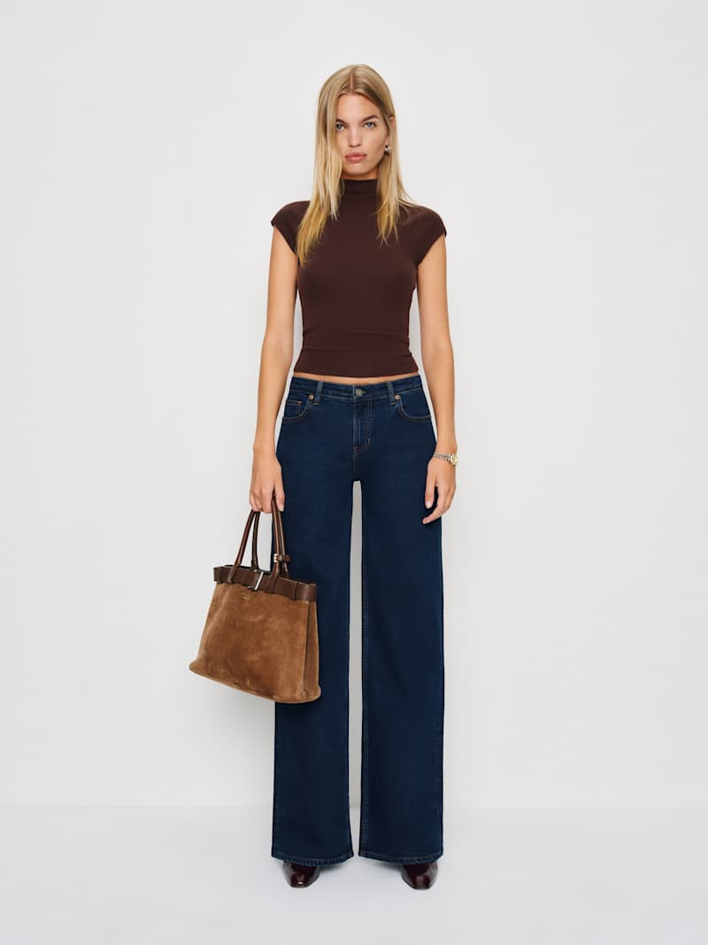 Greta Super Stretch Low Rise Wide Leg Jeans | Reformation (Global)