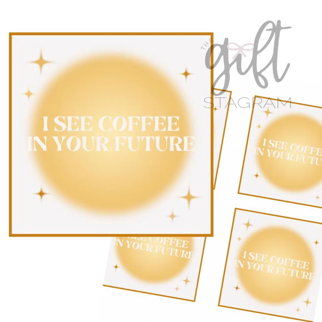 I See Coffee in Your Future Gift Tag DIGITAL DOWNLOAD Coworker Halloween Gift Tag Halloween Gift ... | Etsy (US)