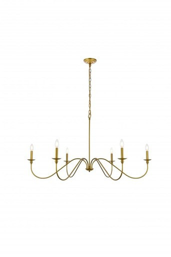 Rohan Chandelier, 6-Light, Brass, 48"W (LD5056D48BR TU45J) | Lighting Reimagined