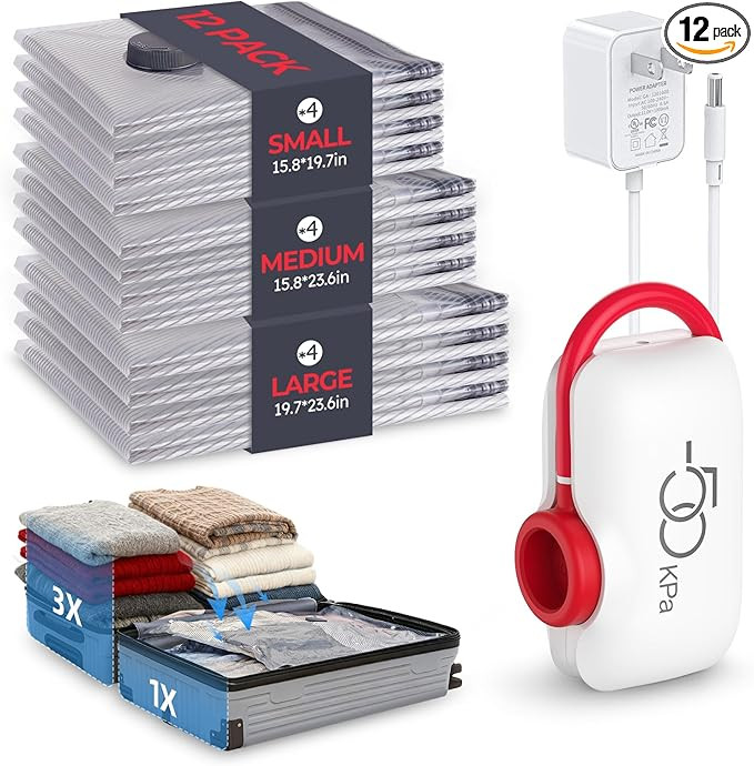 VMstr Vacuum Seal Bags for Clothing Travel, Carry-on Size for Luggage Compression Packing, Space ... | Amazon (US)