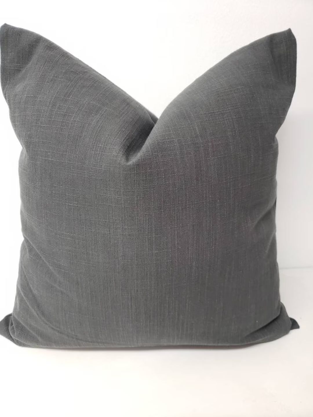 Farmhouse Ink Pillow Cover Plain Dark Gray Pillow Cover - Etsy | Etsy (US)