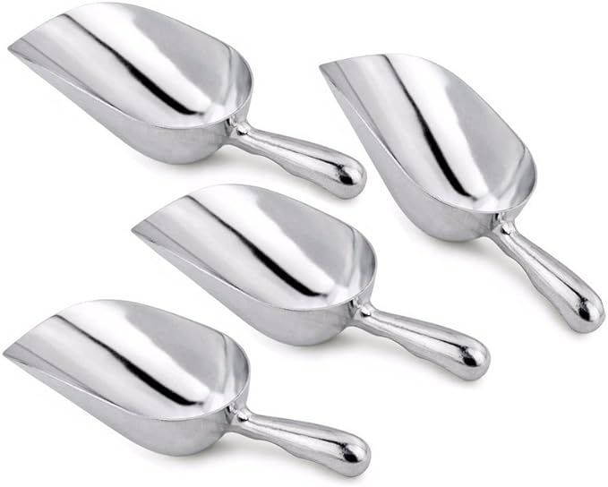 (Set of 4) 5 oz Aluminum Scoop with Contoured Handle, Small Utility Scoop by Tezzorio, One-Piece ... | Amazon (US)