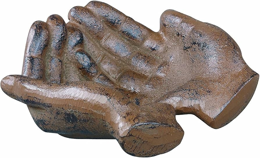 Creative Co-Op Cast Iron Hands Dish with Rust Finish | Amazon (US)
