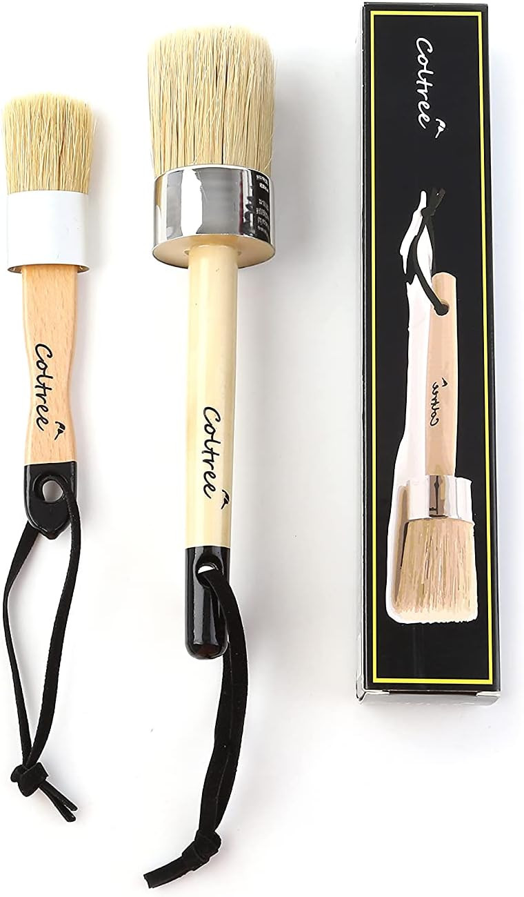 Coltree-Chalk &Wax waxes Brushes for DIY Furniture-40MM Round Soft for Painting 1Large 1 Small Na... | Amazon (US)