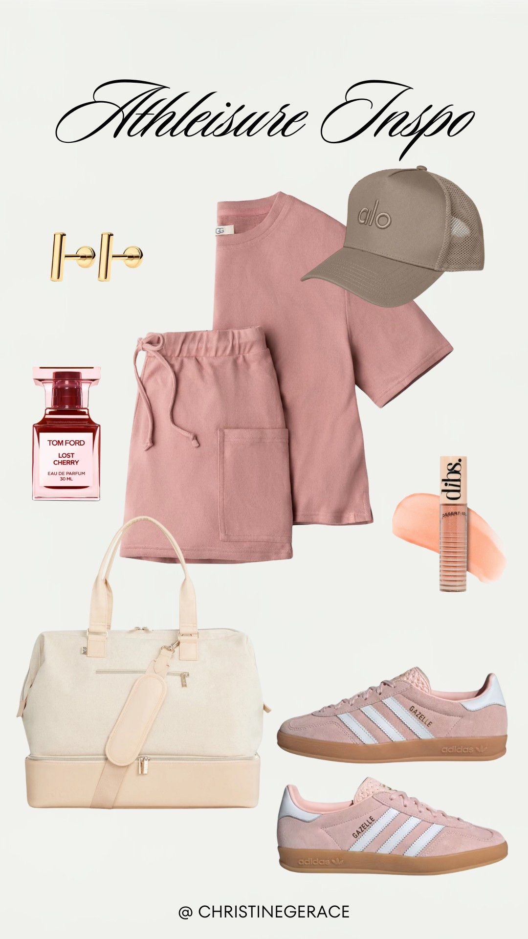 Athleisure outfit inspo for Spring ! 

2 piece Amazon set, tote bag, alo hat, adidas sneakers, dibs lip gloss, Tom ford lost cherry, gold earrings, christinegerace 

#LTKFindsUnder100 #LTKFindsUnder50 #LTKStyleTip