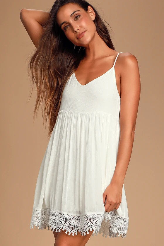 Rhiannon Ivory Lace Babydoll Dress | Lulus (US)