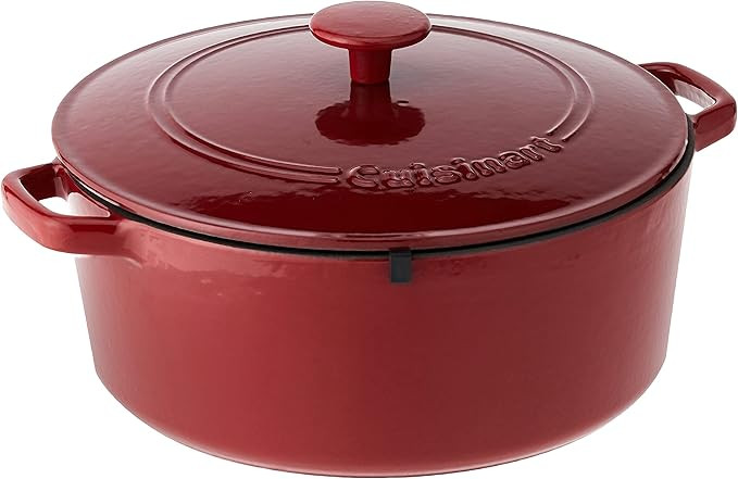 Cuisinart Chef's Classic Enameled Cast Iron Round Covered Casserole (Cardinal Red, 7- Quart) | Amazon (US)