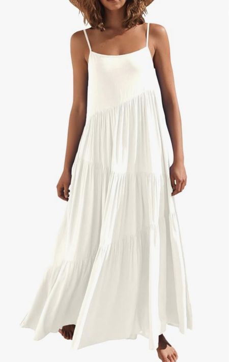 Amazon find  Women’s Summer Casual Loose Sleeveless Spaghetti Strap Asymmetric Tiered Beach Maxi Long Dress.


#LTKfindsunder50 #LTKsalealert