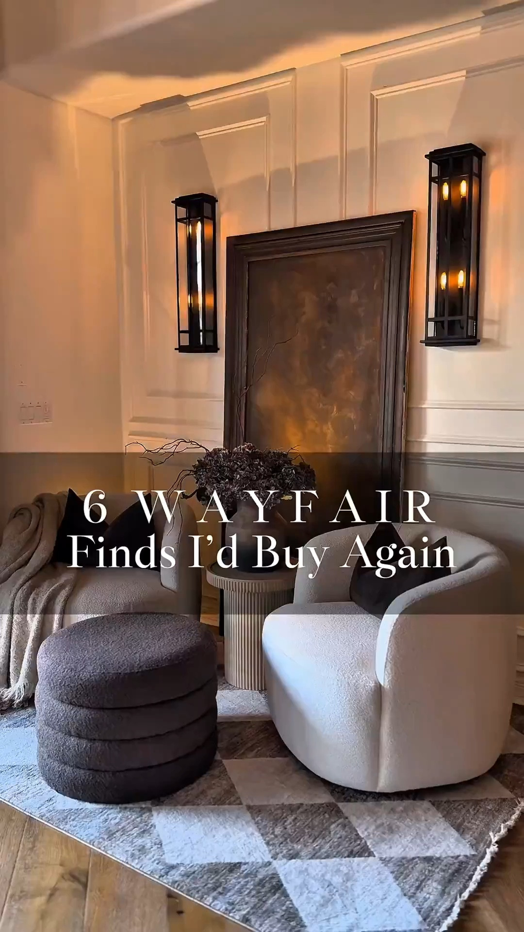 Here are six Wayfair finds I have and would absolutely buy again. 🤍
My sleek round ottomans have the most stunning textured fabric. The swivel barrel chairs are a beautiful boucle… Comfy, oversized, and they pair perfectly with my chocolate ottomans, rustic vase, and faux branches. And my black arch credenza is truly a dream piece: elegant, timeless, and full of storage. These gorgeous Wayfair finds elevate every corner of my home.


#wayfair #wayfairpartner #wayfairfinds #modernhome #homefavorites #interiorinspo #homestyle #wayfairhome #neutraldecor #amazonandwayfair #homedecorgoals #furniturefavorites #swivelchairs #credenzastyle #ottomanlove #summerthompsonstyles


#LTKHome #LTKdayinmylife #LTKvlog