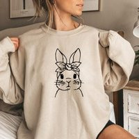Easter Bunny Sweatshirt, Cute Lover Rabbit Happy Easter, Family Shirt | Etsy (US)