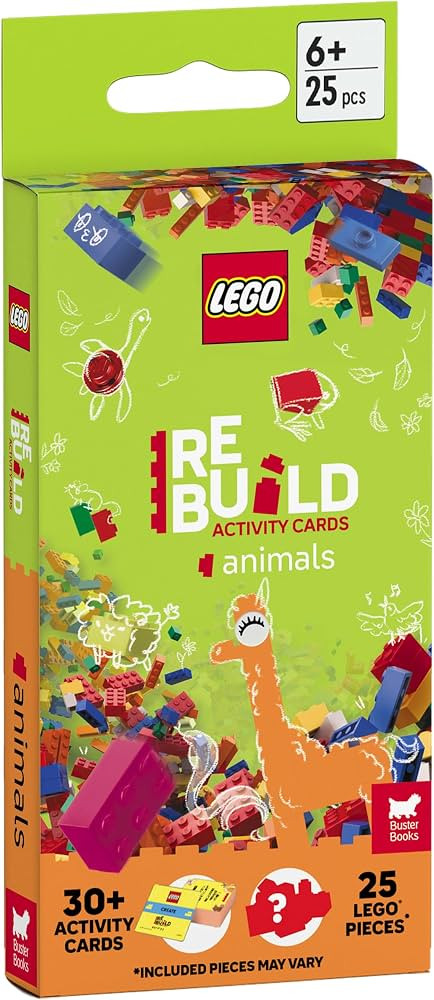 LEGO\u00ae Books: ReBuild Activity Cards: Animals (with over 30 activity cards and 25 LEGO elemen... | Amazon (UK)