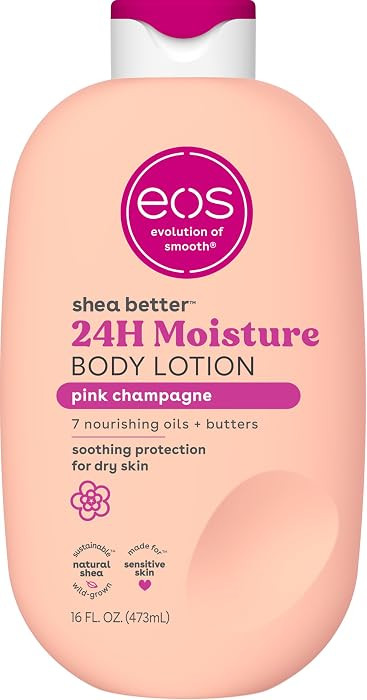eos Shea Better Body Lotion Pink Champagne, 24-Hour Moisture Skin Care, Lightweight & Non-Greasy,... | Amazon (US)