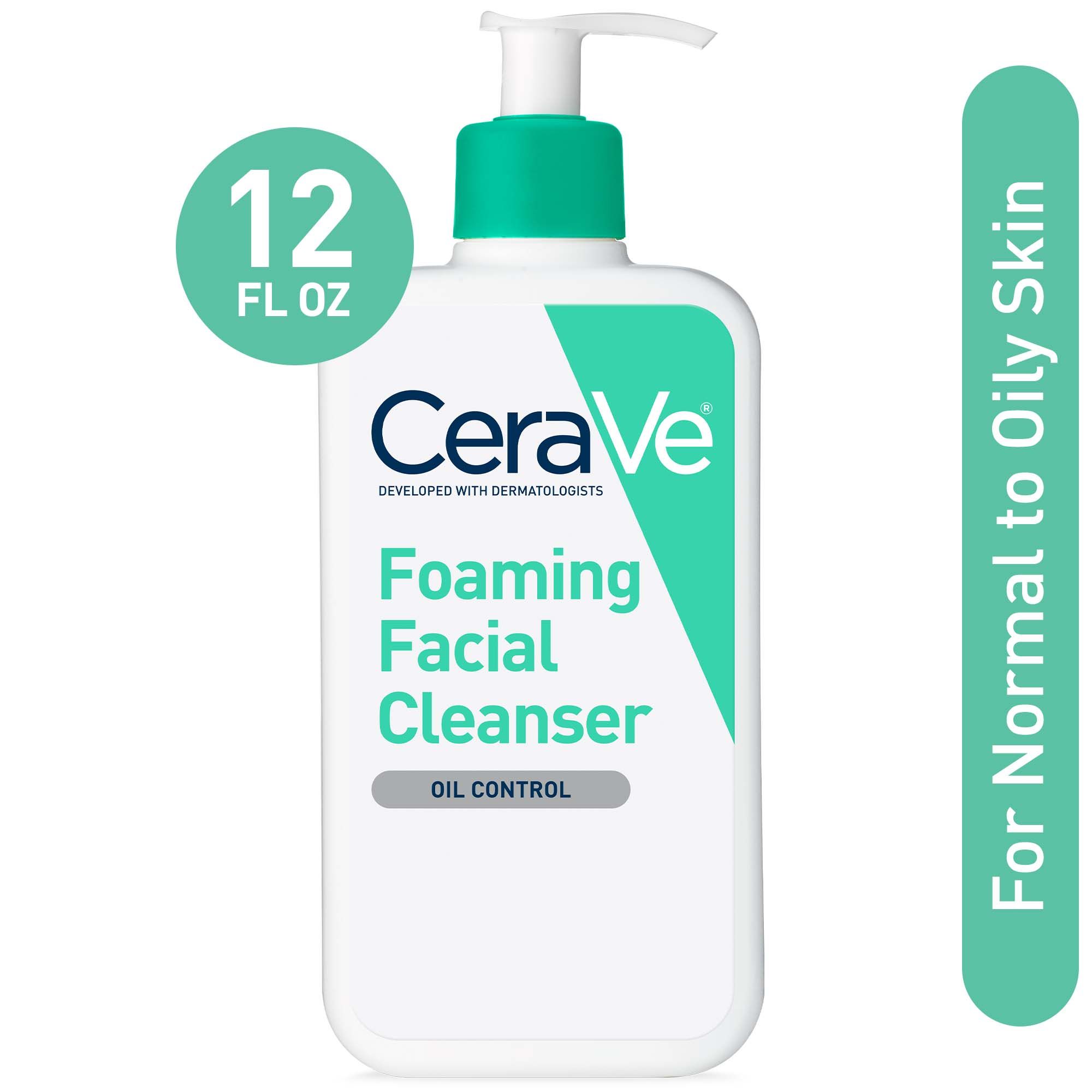 CeraVe Foaming Facial Cleanser, Daily Face Wash for Normal to Oily Skin, 12 fl oz. | Walmart (US)