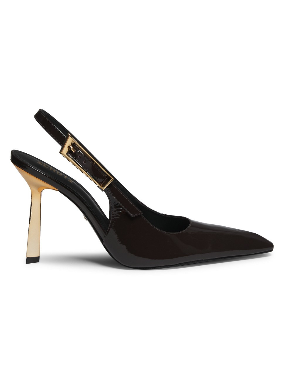 Women's Ciara 100MM Patent Leather Slingback Pumps - Dark Brown - Size 7.5 | Saks Fifth Avenue