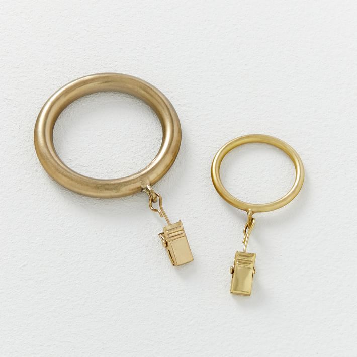 Round Metal Curtain Rings (Set Of 7) - Antique Brass | West Elm (US)