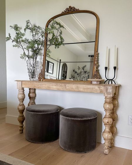 Console styling featuring my velvet ottomans that are on sale for 20% off!

entryway console decor, bedroom decor, empty wall decor, Anthropologie mirror, new Target Studio McGee, designer inspired furniture 

#LTKhome #LTKunder50 #LTKsalealert