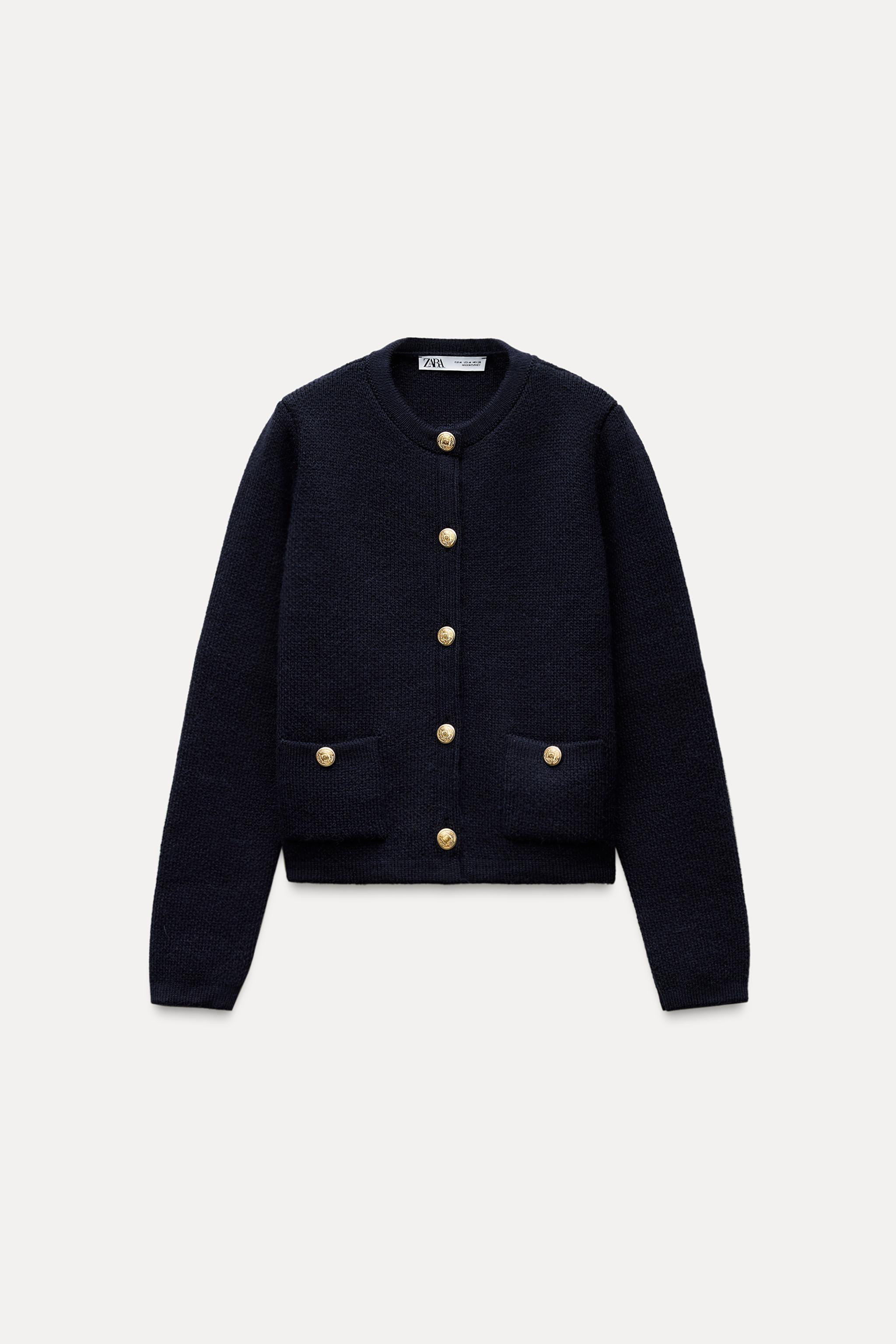 GOLDEN BUTTON KNIT CARDIGAN | Zara US