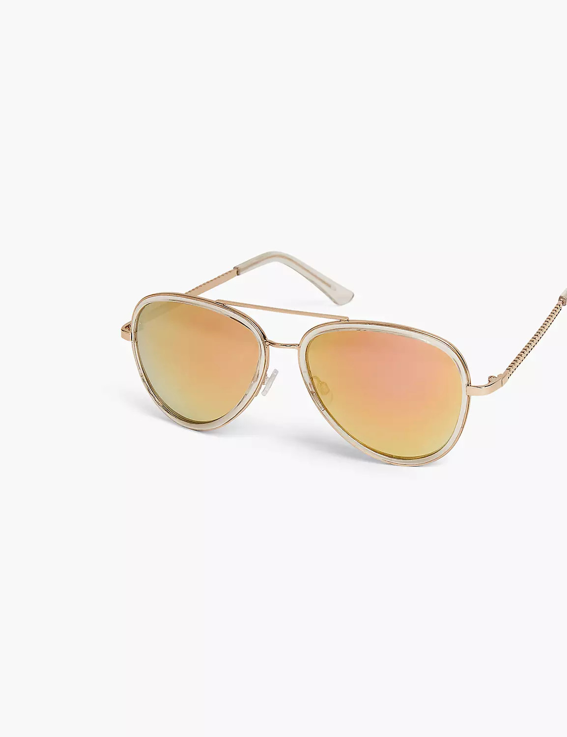 Clear Outlined Avaitor with Mirrore | LaneBryant | Lane Bryant (US)