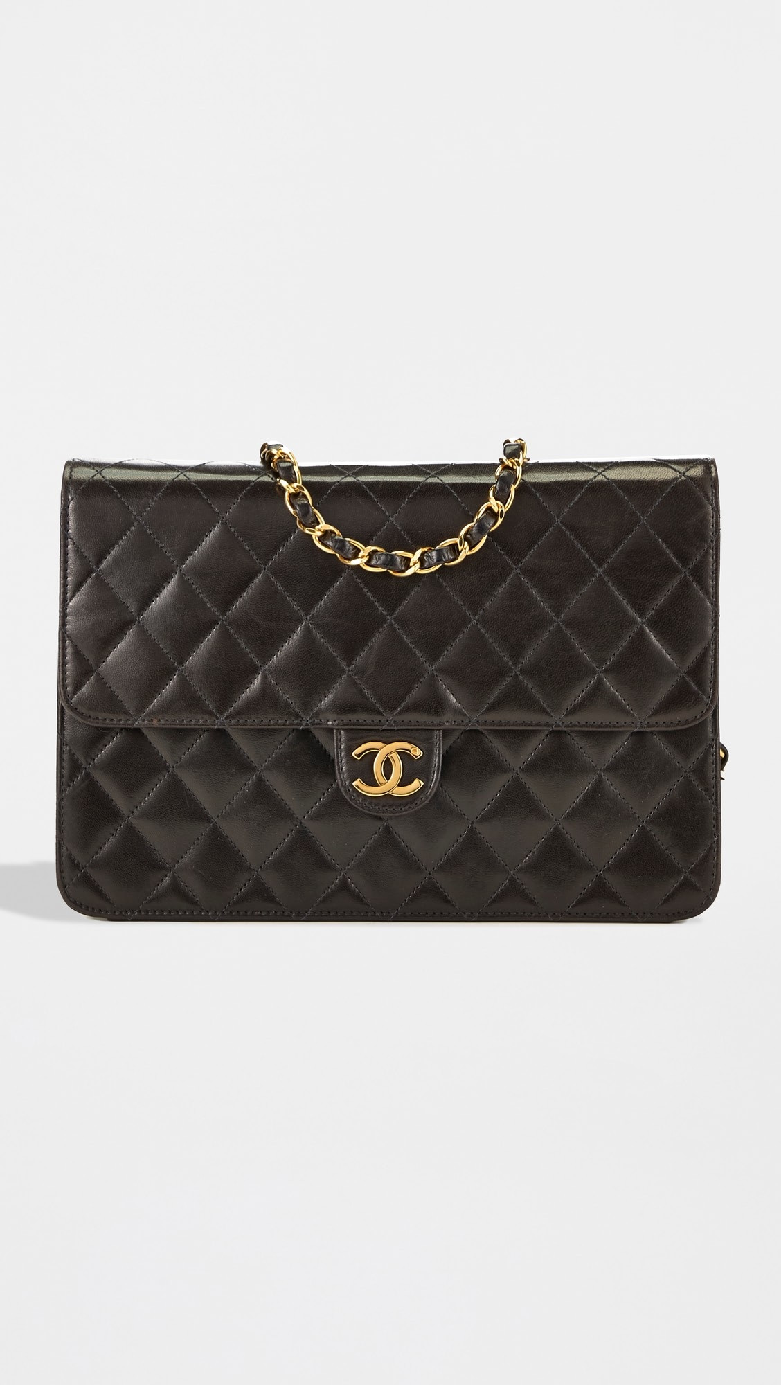 Chanel Black Lambskin Ex 10" Shoulder Bag | Shopbop
