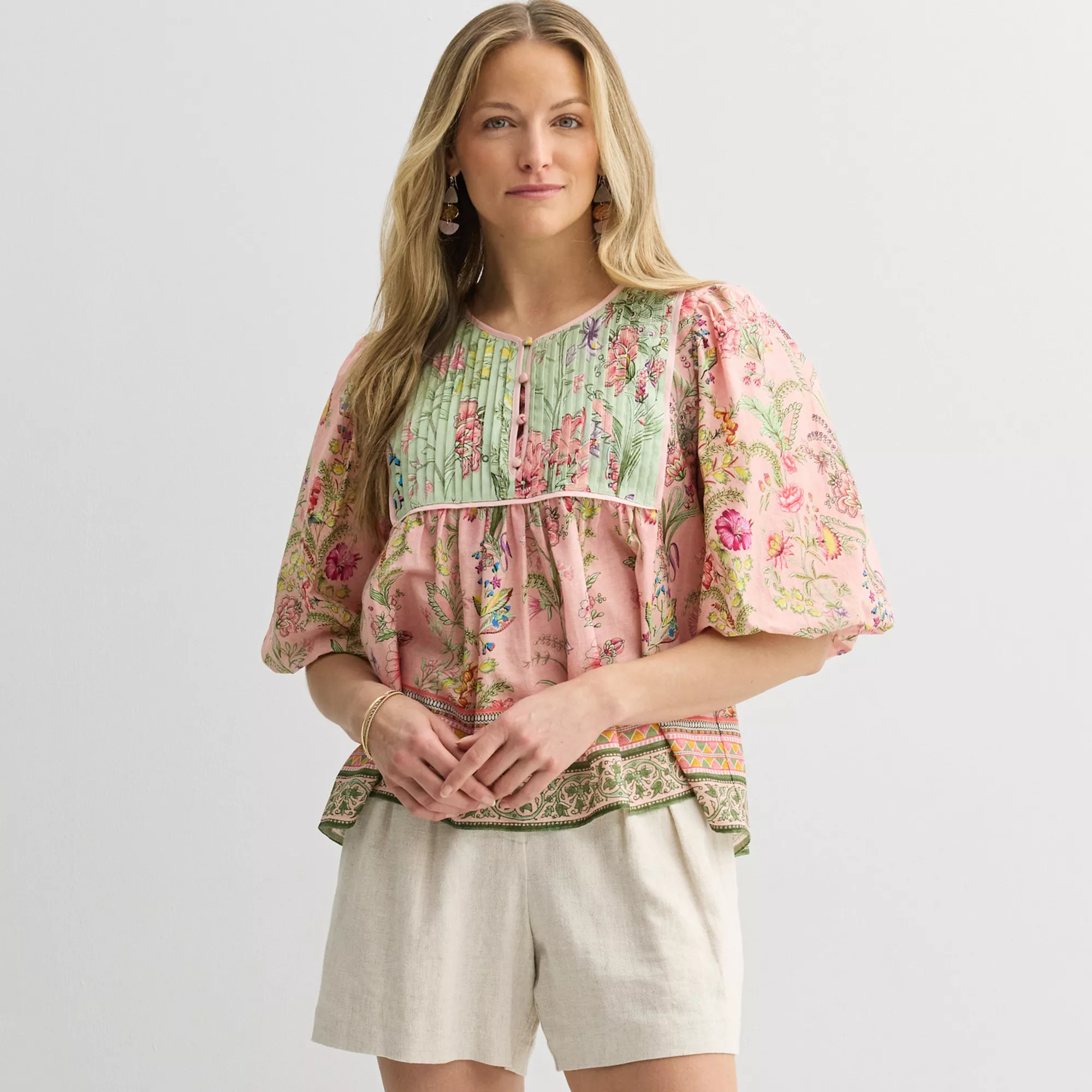 Women's Farmers Market Puff Sleeve Blouse | Kohl's