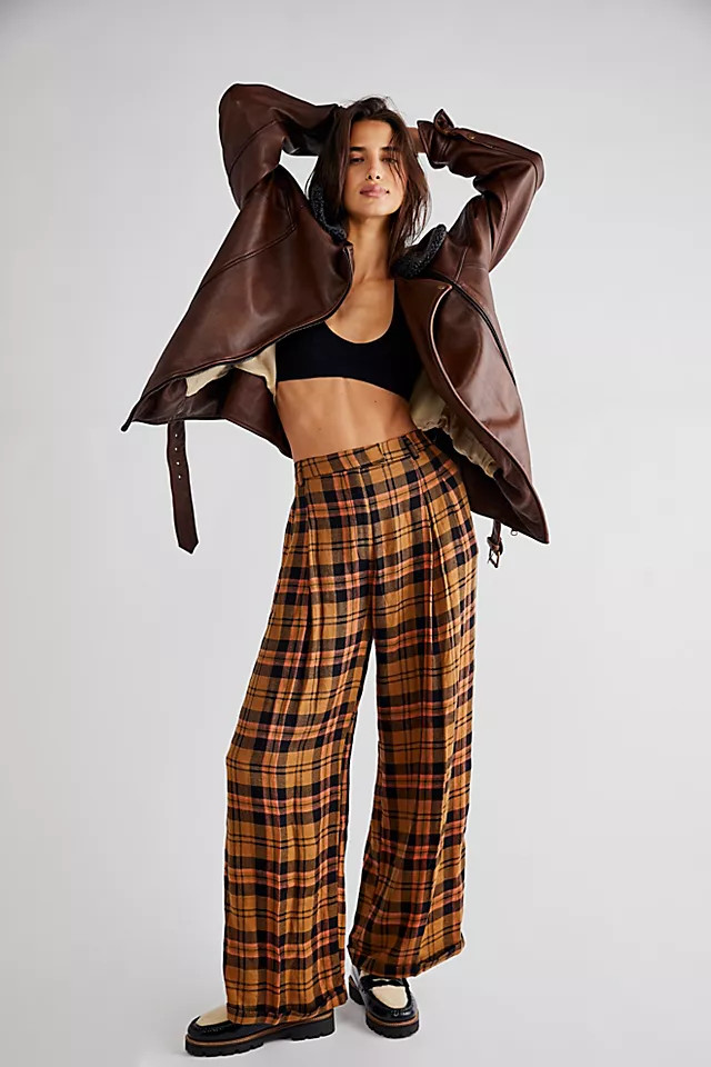 Lyla Menswear Plaid Trouser | Free People (Global - UK&FR Excluded)