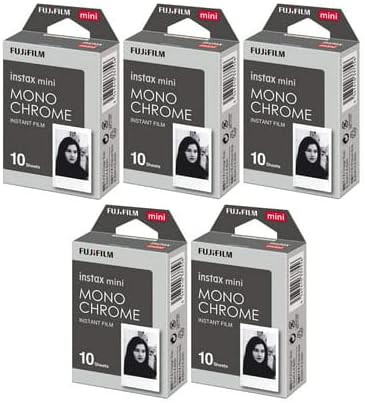 Fujifilm Instax Mini Monochrome Film (10 Exposures, Credit Card-Sized) 5-Pack (5 Items) | Amazon (US)