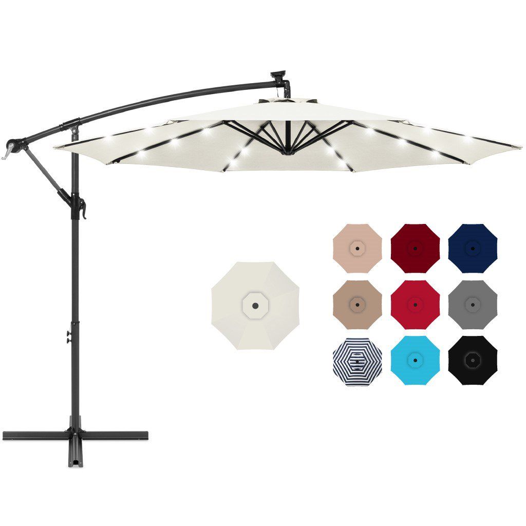 Best Choice Products 10ft Solar LED Offset Hanging Outdoor Market Patio Umbrella w/ Easy Tilt Adj... | Walmart (US)