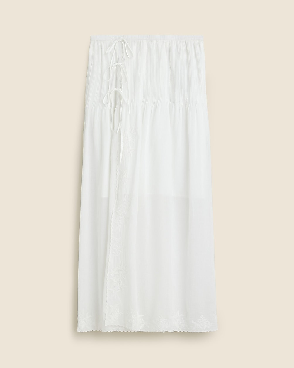 Embroidered side-tie skirt in cotton voile | J. Crew US