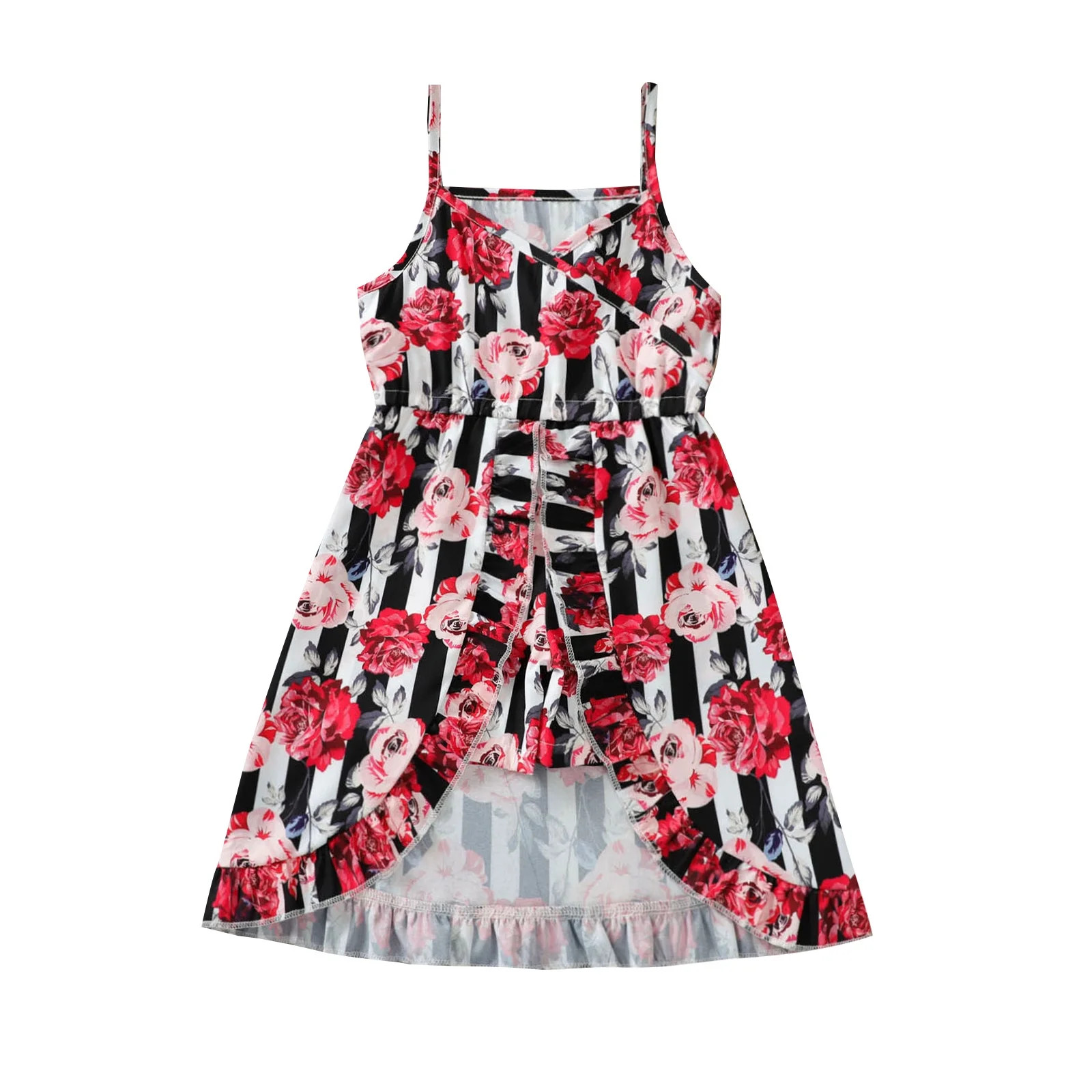 Penkiiy Children Toddler Girls Clothing Flower Print Irregular Suspender Shorts Dress Easter Dres... | Walmart (US)