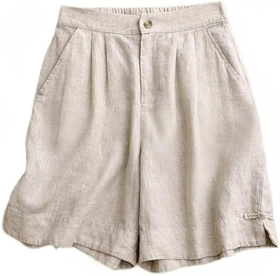 Kinghua Womens Wide Leg Linen Shorts Summer Casual Loose Pleated Elastic High Waisted Bermuda Sho... | Amazon (US)