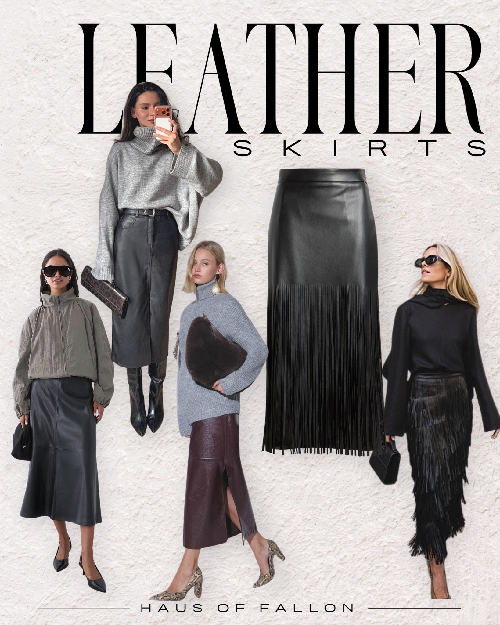 Leather skirts are having a major moment for Fall 2026 🖤 From sleek leather + faux leather midi skirts to fringe, chocolate brown and statement textures, this is one of those trends that instantly makes a simple fall outfit look expensive. Style them with oversized knits, turtlenecks, boots or a lightweight jacket for an easy elevated fall look.

Shop my favorite leather & faux leather skirts + fall finds below.

#LTKStyleTip #LTKSeasonal #FallFashion #Fall2026Trends #LeatherSkirt #FauxLeatherSkirt #MidiSkirt #MaxiSkirt #FallOutfits #WomensFallFashion #Over40Style

#LTKootd #LTKSeasonal #LTKWorkwear