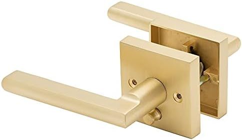 Linkaa Pivacy Door Lever Gold Stain Brass Door Handles Lever Door Handle with Lock, Keyless Door ... | Amazon (US)