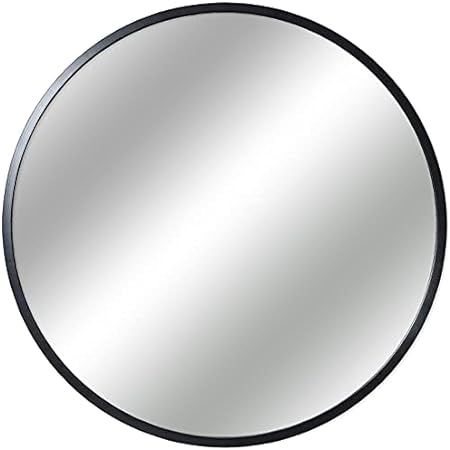 42" x 42" Round Mirror, Round Wall Mirror Large Round Black Farmhouse Mirror for Wall Big Bathroom M | Amazon (US)
