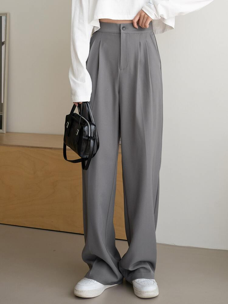 DAZY Solid High Rise Tailored Pants | SHEIN