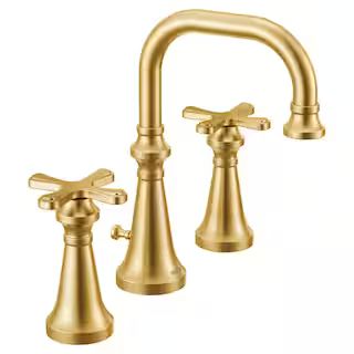 Colinet Traditional 8 in. Widespread Double Handle Bathroom Faucet in Brushed Gold (Valve Not Inc... | The Home Depot