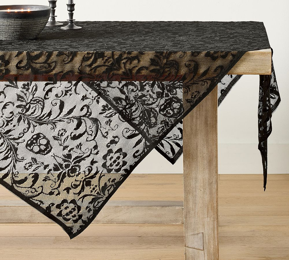 Lace Toile Table Throw | Pottery Barn (US)