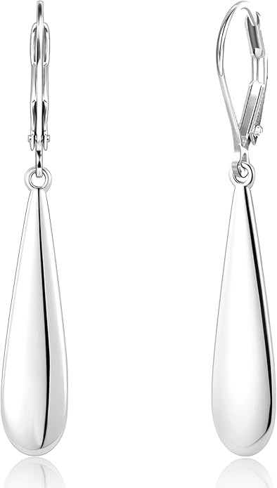 925 Sterling Silver Long Teardrop Dangle Earrings for Women Hypoallergenic Drop Leverback Earring... | Amazon (US)