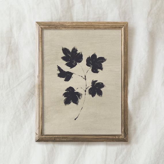 Moody Rustic Print / Neutral Farmhouse Botanical Art / - Etsy | Etsy (US)