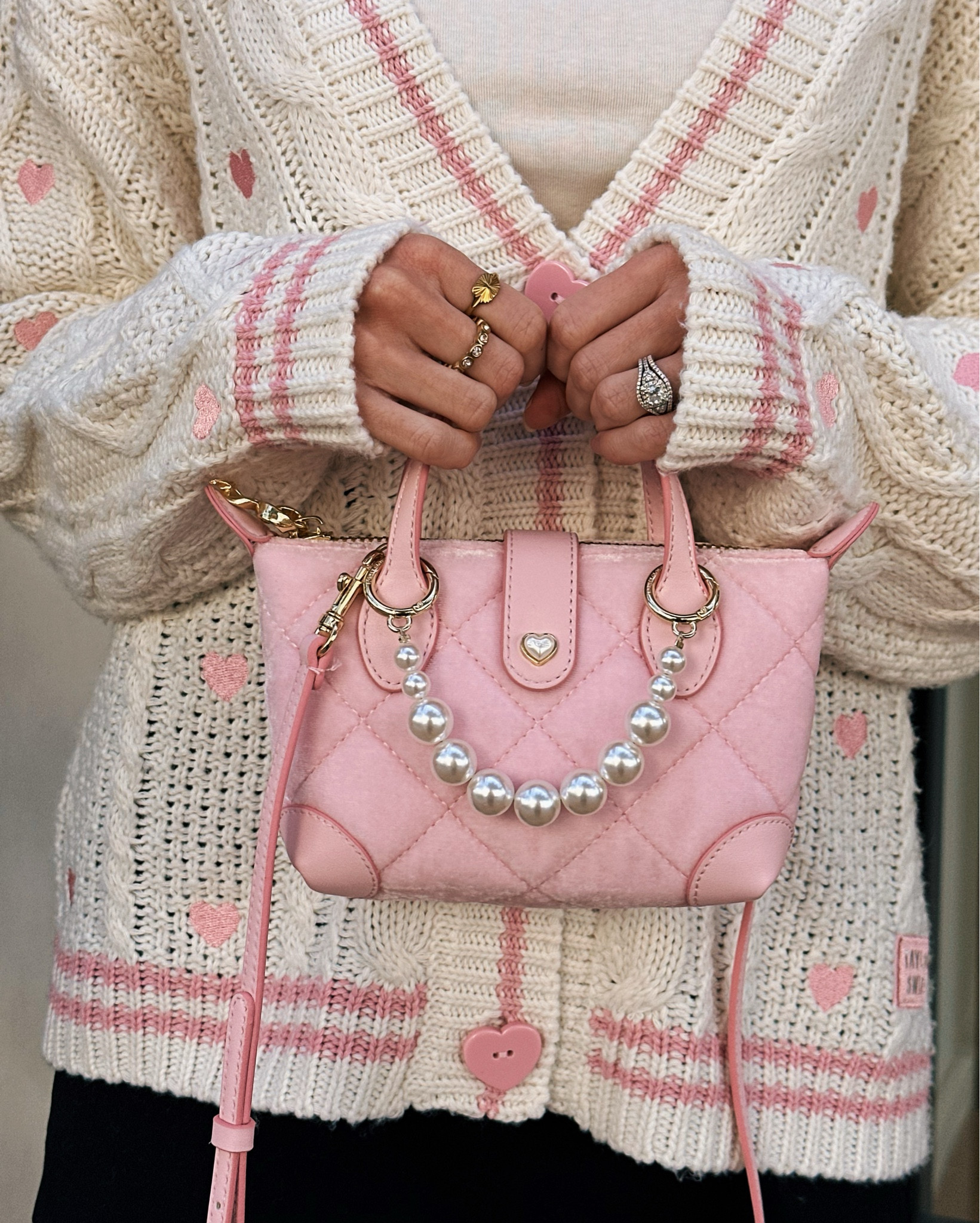 This Stoney Clover Lane bag was one of those “sparks joy” purchases & I have zero regrets 😍💓🎀  obsessed with my first pouchette! It’s actually quite spacious and hold a lot more than you’d think for its small size. This pink velvet quilted fabric & pearl chain detail are so cute for Valentine’s Day or just in general if you love all things PINK 💗 

#LTKStyleTip #LTKItBag #LTKGiftGuide
