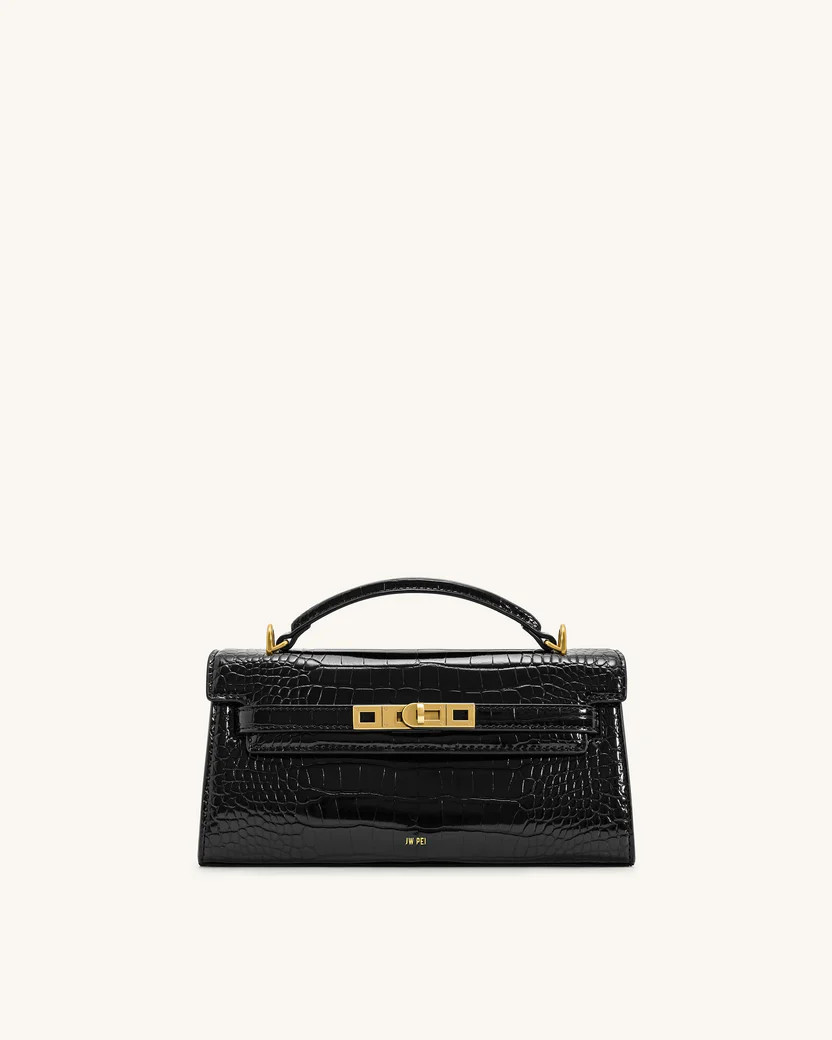 Noor Top Handle Bag - Black Croc | JW PEI US