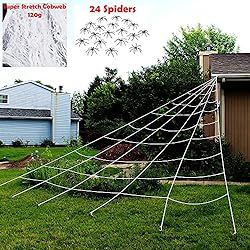 JOYIN Halloween Decorations, 23X18 ft Triangular Mega White Spider Web for Outdoor Halloween Deco... | Amazon (US)