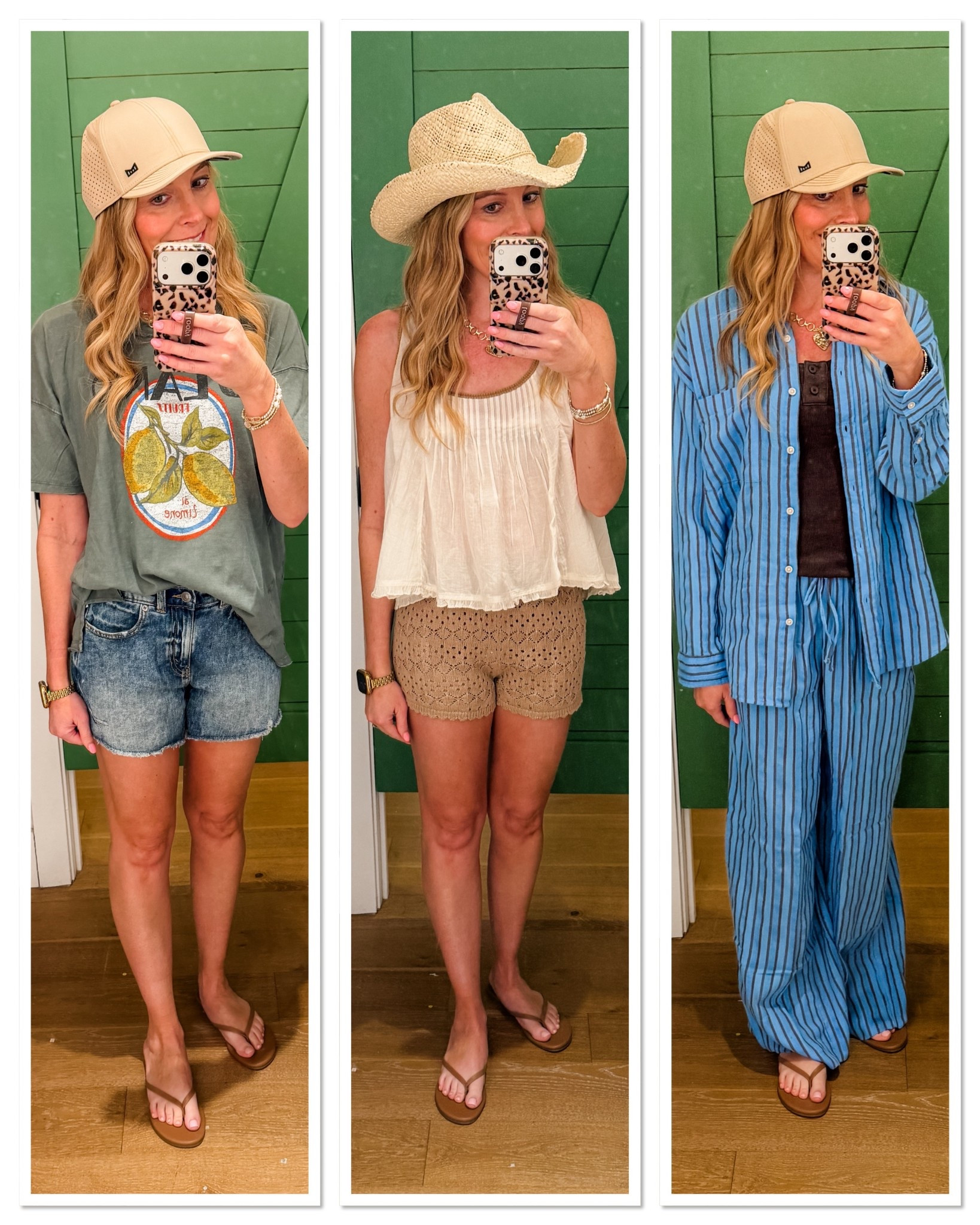 Loving the fits from @Aerie! The jean shorts are stretch in the back and do comfy I’m wearing a size 2. The tshirt is oversized so I sized down to an XS. I’m wearing a small in all other items! 

Two piece set | matching set | swimsuit coverup | resort wear | jean shorts | denim shorts | graphic tee. Crochet shorts | babydoll top | button down top | beach outfit | vacation outfits | hat | summer outfits | 



#LTKmomlife #LTKSaleAlert #LTKootd